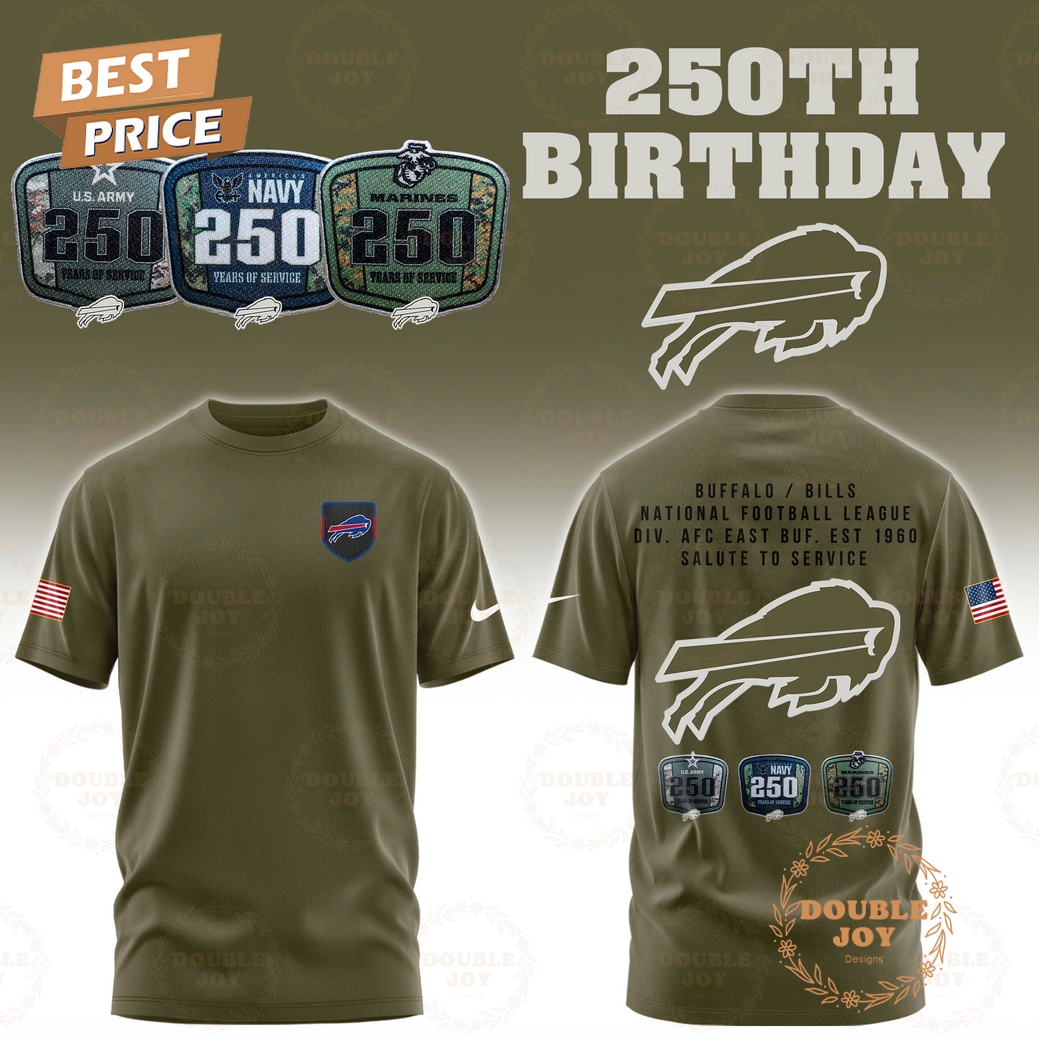 Buffalo Bills x 250th Birthday Salute To Service 2025 Hoodie Buffalo Bills x 250th Birthday Salute To Service 2025 Hoodie