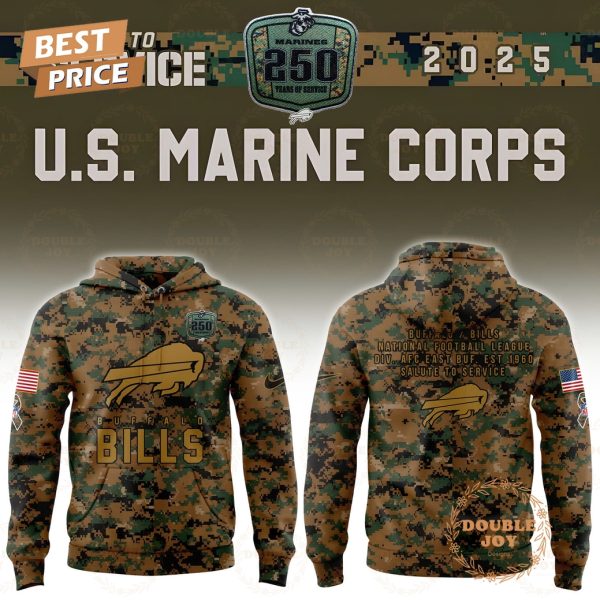 Buffalo Bills x 250TH Marines Salute To Service 2025 Hoodie Buffalo Bills x 250TH Marines Salute To Service 2025 Hoodie