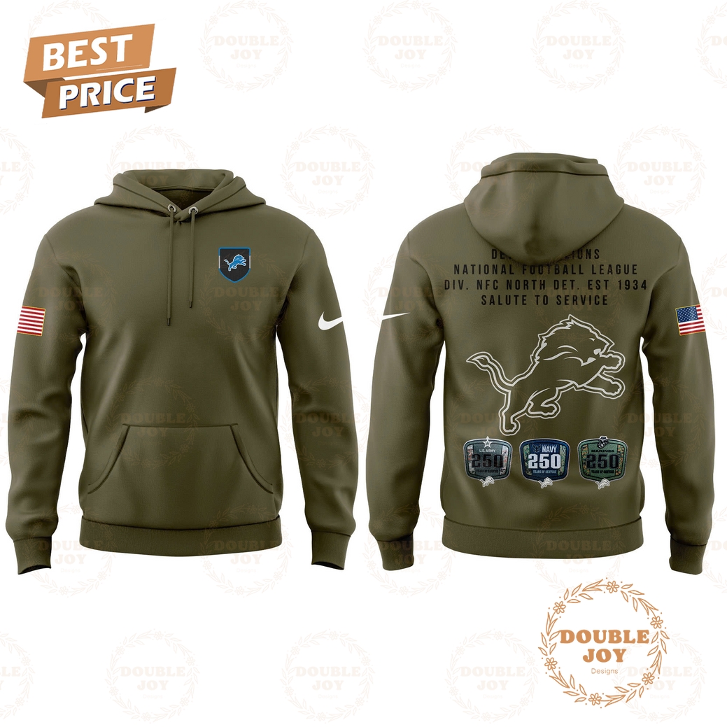 Detroit Lions x 250th Birthday Salute To Service 2025 Hoodie Detroit Lions x 250th Birthday Salute To Service 2025 Hoodie