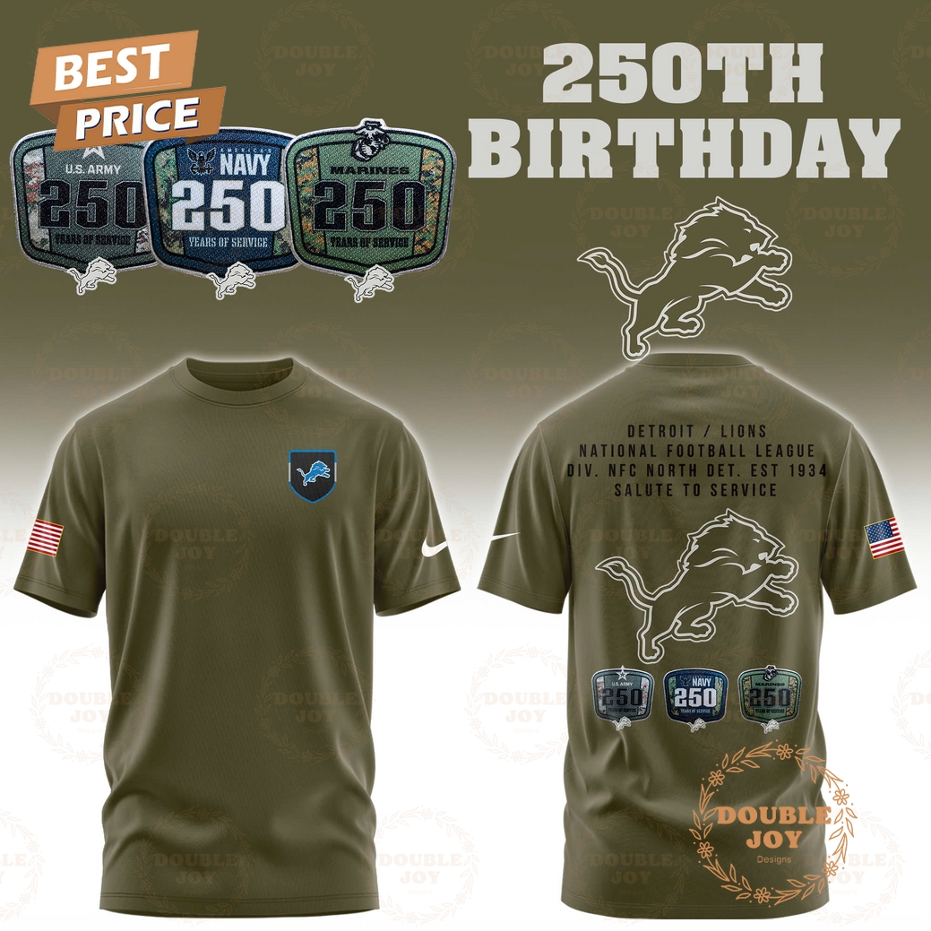 Detroit Lions x 250th Birthday Salute To Service 2025 Hoodie Detroit Lions x 250th Birthday Salute To Service 2025 Hoodie