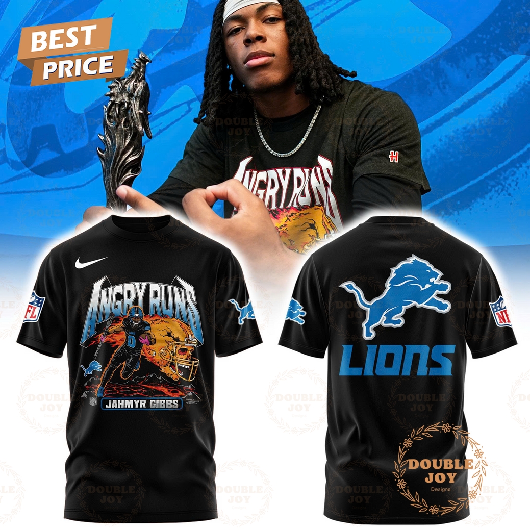 Detroit Lions x Jahmyr Gibbs ANGRY RUNS 2025 Hoodie Detroit Lions x Jahmyr Gibbs ANGRY RUNS 2025 Hoodie
