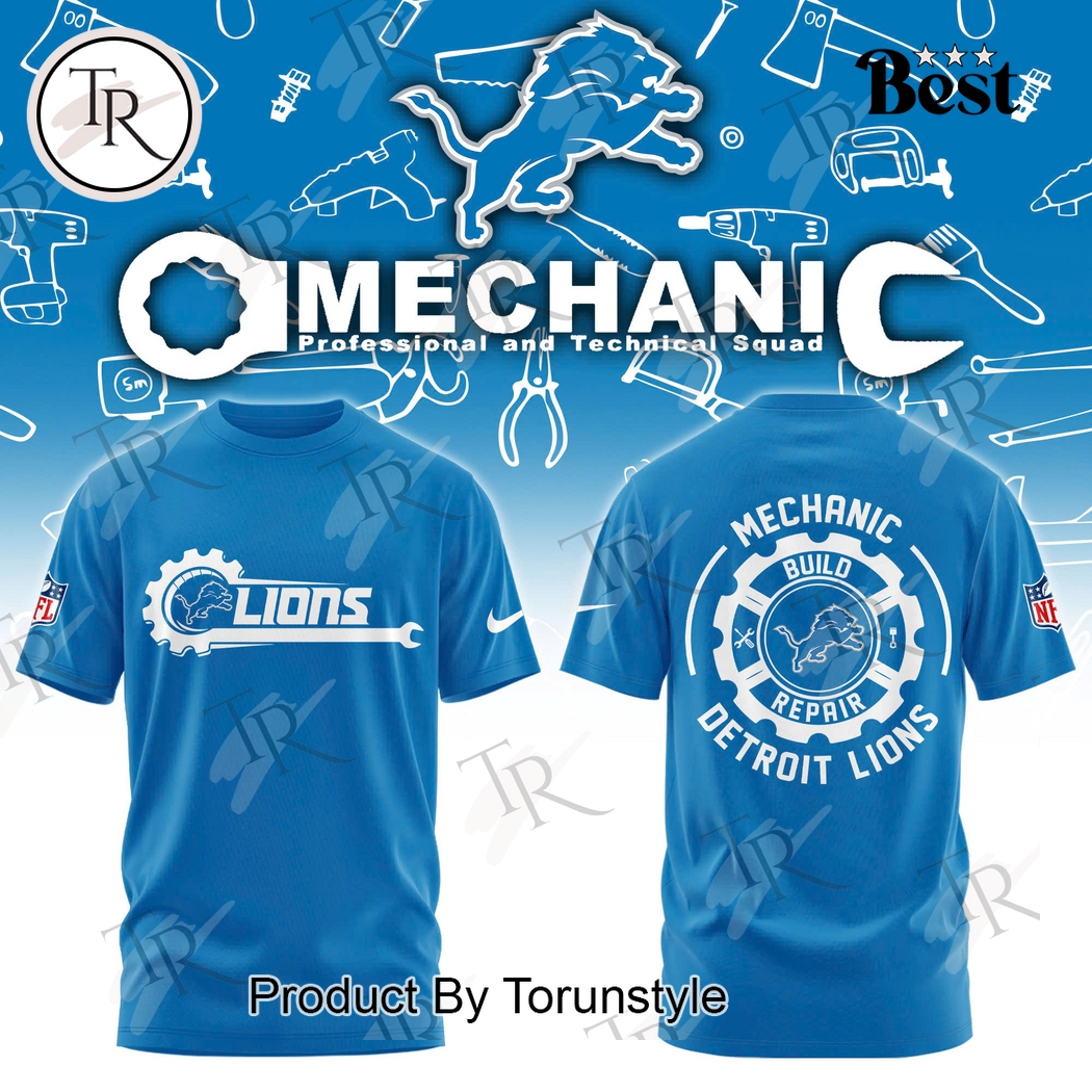 Detroit Lions x Mechanic Day Build Repair 2025 T-Shirt, Hoodie Detroit Lions x Mechanic Day Build Repair 2025 T-Shirt, Hoodie