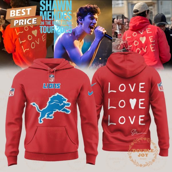 Detroit Lions x Shawn Mendes Tour 2025 On The Road Again Hoodie