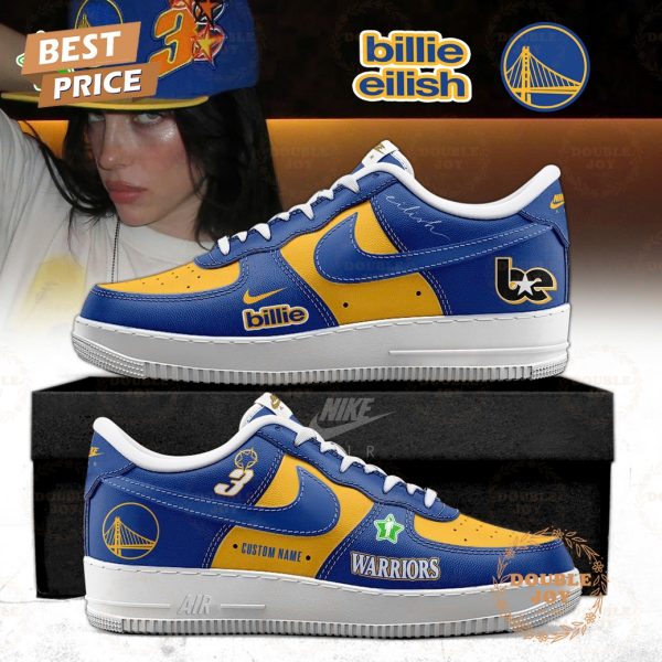 Golden State Warriors x Billie Eilish 2025 Custom Name Air Force 1 Sneakers