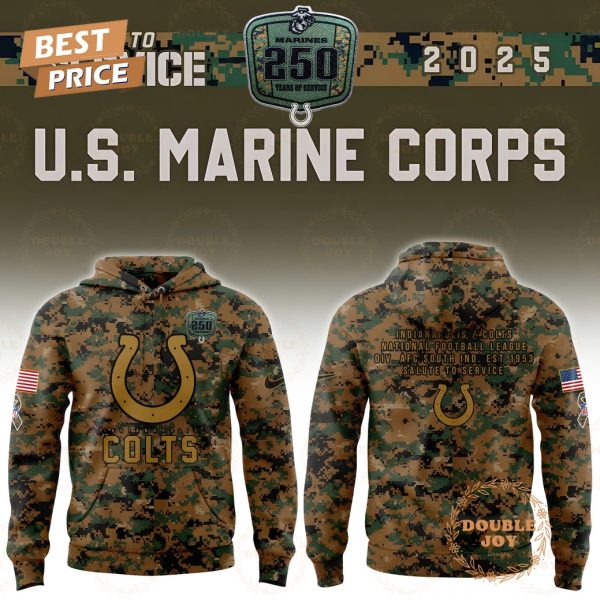 Indianapolis Colts x 250TH Marines Salute To Service 2025 Hoodie Indianapolis Colts x 250TH Marines Salute To Service 2025 Hoodie