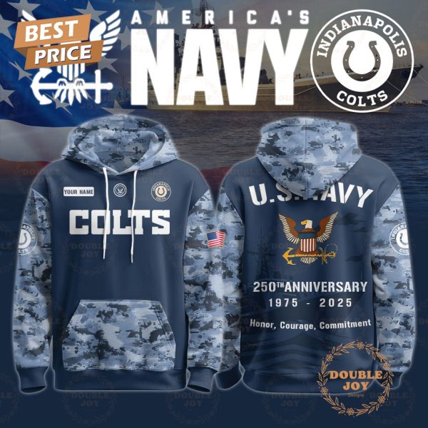 Indianapolis Colts x America’s Navy 250th Anniversary 1975-2025 Custom Name Hoodie Indianapolis Colts x America’s Navy 250th Anniversary 1975-2025 Custom Name Hoodie