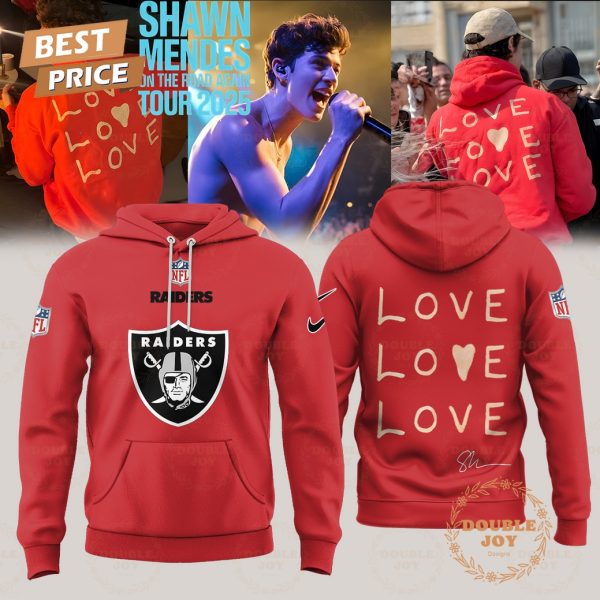 Las Vegas Raiders x Shawn Mendes Tour 2025 On The Road Again Hoodie