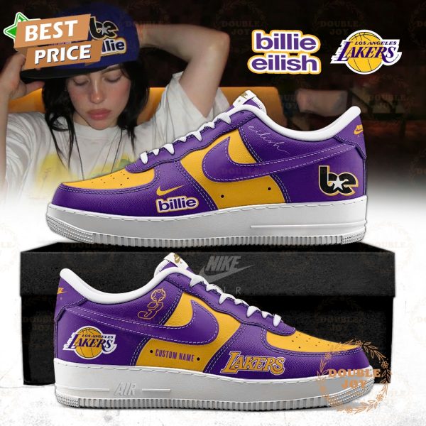 Los Angeles Lakers x Billie Eilish 2025 Custom Name Air Force 1 Sneakers