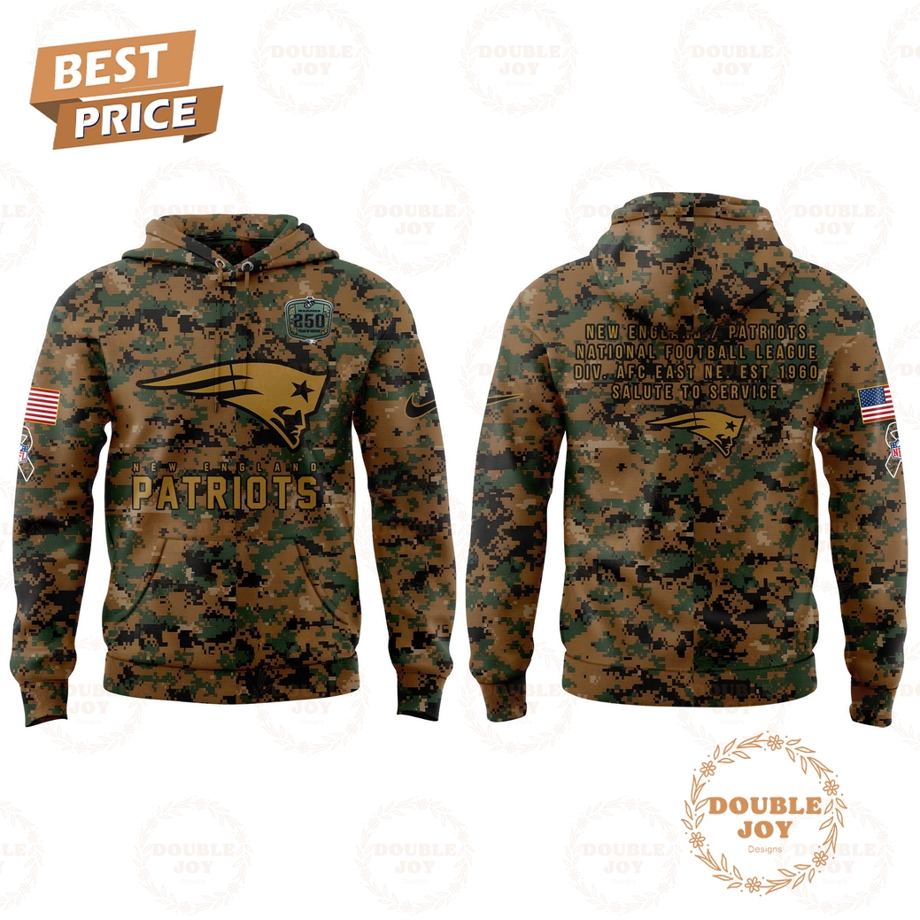 New England Patriots x 250TH Marines Salute To Service 2025 Hoodie New England Patriots x 250TH Marines Salute To Service 2025 Hoodie