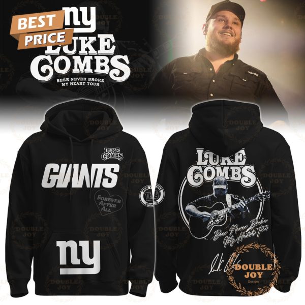 New York Giants x Luke Combs Tour 2025 Beer Never Broke My Heart Hoodie