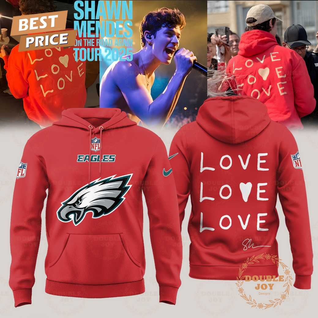 Philadelphia Eagles x Shawn Mendes Tour 2025 On The Road Again Hoodie Philadelphia Eagles x Shawn Mendes Tour 2025 On The Road Again Hoodie