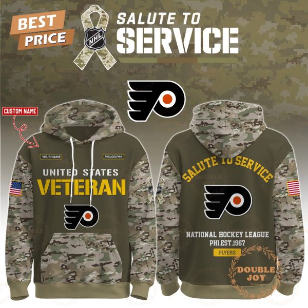 Philadelphia Flyers x NHL Salute To Service Custom Name 2025 Hoodie Philadelphia Flyers x NHL Salute To Service Custom Name 2025 Hoodie