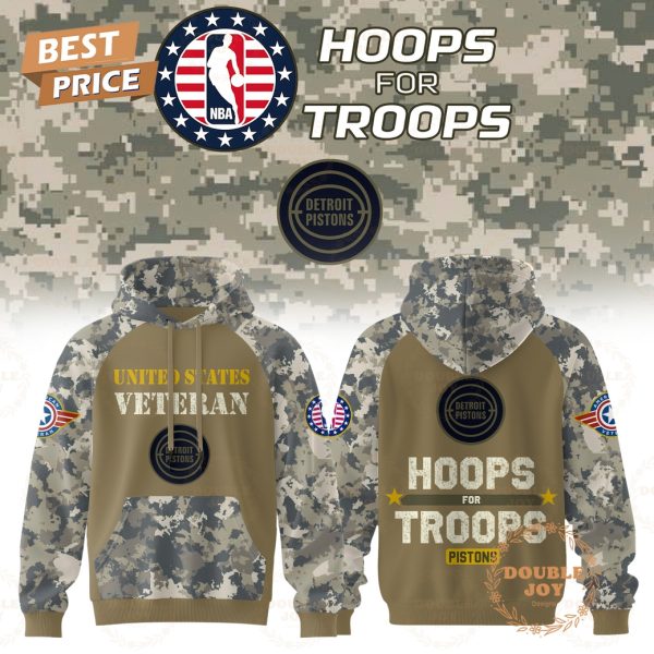 Detroit Pistons NBA x Hoops For Troops 2025 Hoodie
