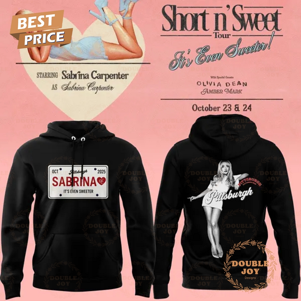 Sabrina Carpenter x Pittsburgh Penguins Tour 2025 Short n' Sweet IT'S EVEN SWEETER Hoodie Sabrina Carpenter x Pittsburgh Penguins Tour 2025 Short n' Sweet IT'S EVEN SWEETER Hoodie