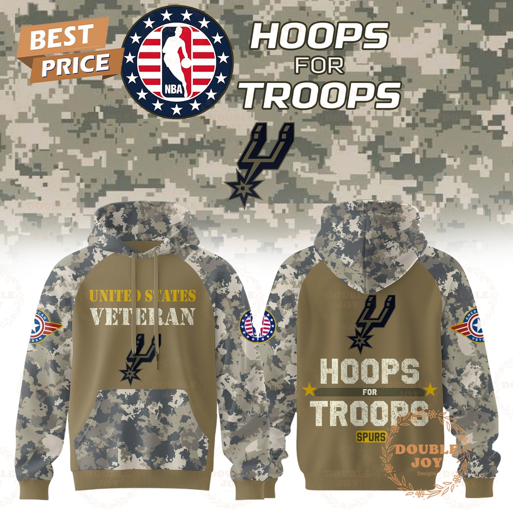 San Antonio Spurs NBA x Hoops For Troops 2025 Hoodie San Antonio Spurs NBA x Hoops For Troops 2025 Hoodie