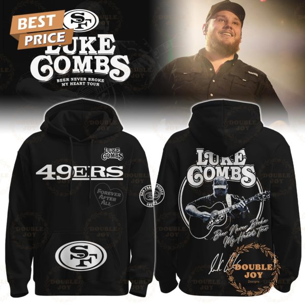 San Francisco 49ers x Luke Combs Tour 2025 Beer Never Broke My Heart Hoodie