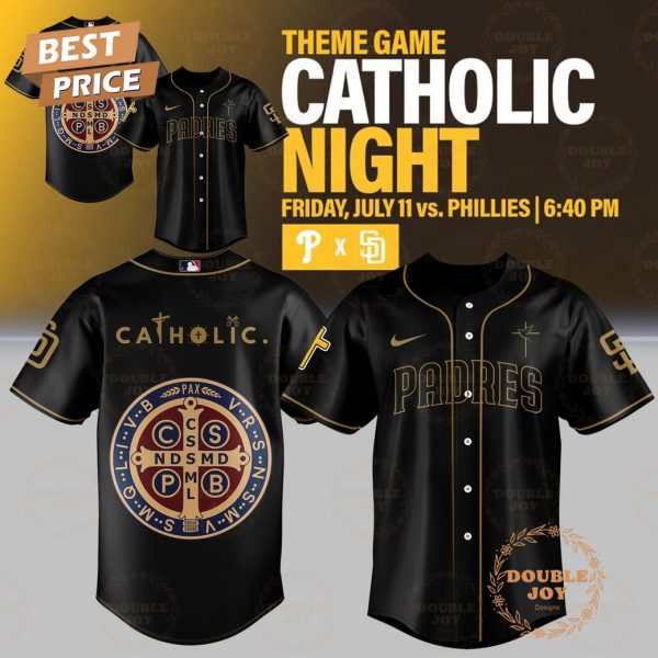 San Diego Padres Catholic Night Baseball Jersey – Black
