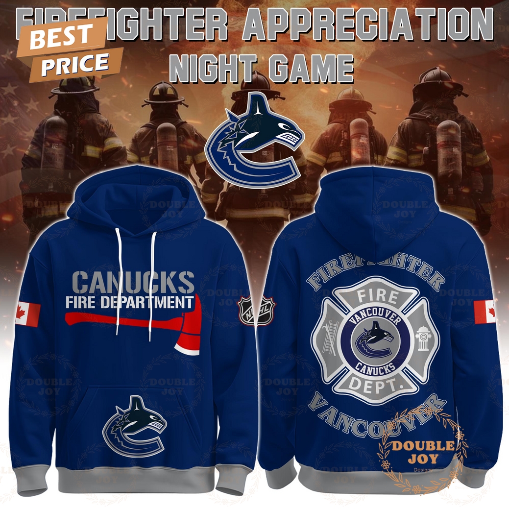 Vancouver Canucks x Firefighter Appreciation Night Game 2025 Hoodie Vancouver Canucks x Firefighter Appreciation Night Game 2025 Hoodie