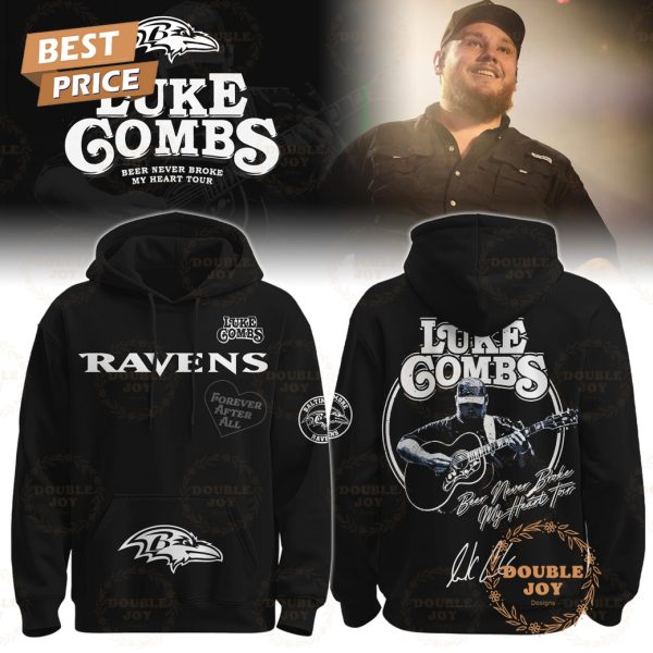 Baltimore Ravens x Luke Combs Tour 2025 Beer Never Broke My Heart Hoodie