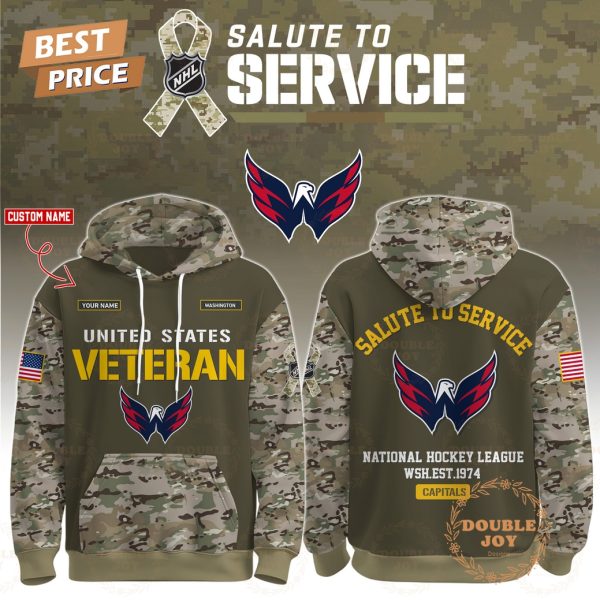 Washington Capitals x NHL Salute To Service Custom Name 2025 Hoodie