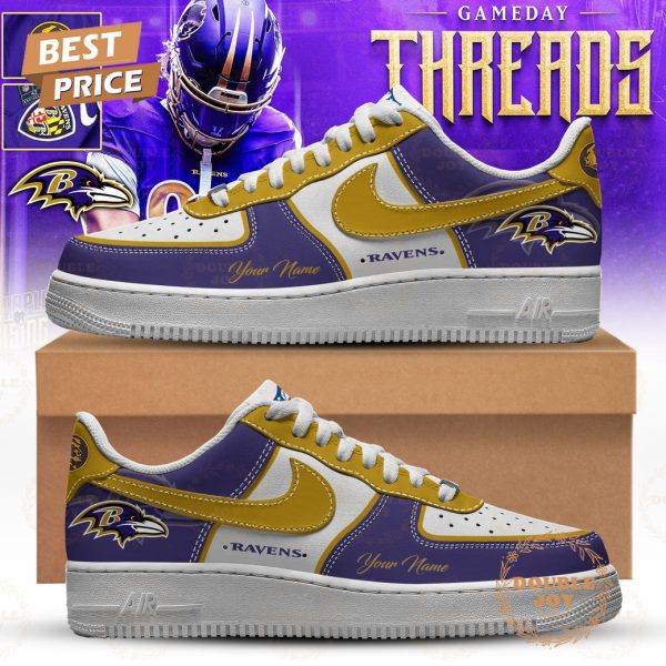 Baltimore Ravens x GAMEDAY THREADS John Madden Custom Name 2025 Air Force 1 Sneakers