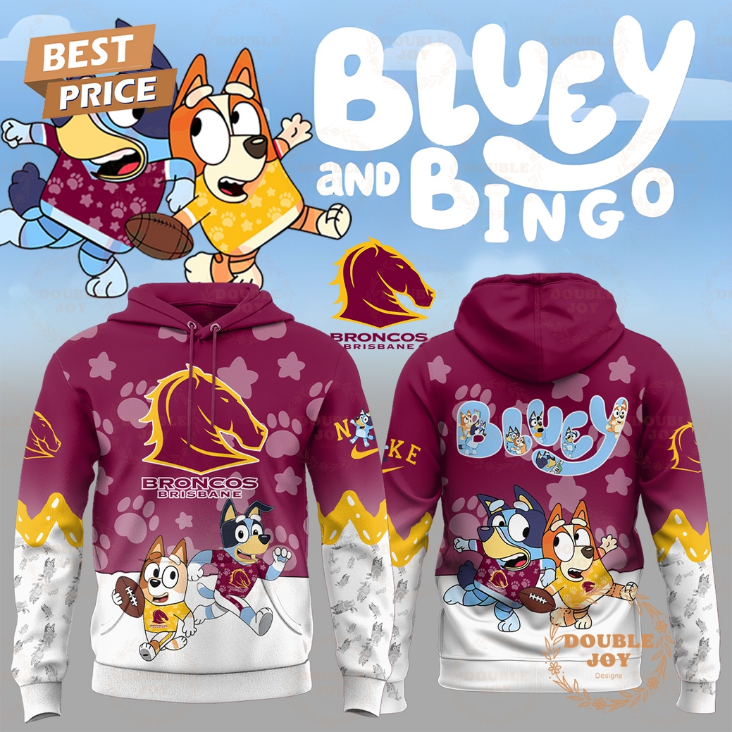 Brisbane Broncos x Bluey And Bingo 2025 Hoodie Brisbane Broncos x Bluey And Bingo 2025 Hoodie