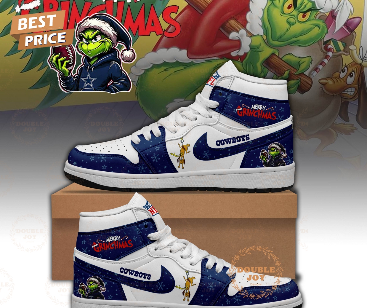 Dallas Cowboys x Merry Grichmas 2025 Air Jordan 1 Hightop Shoes Dallas Cowboys x Merry Grichmas 2025 Air Jordan 1 Hightop Shoes