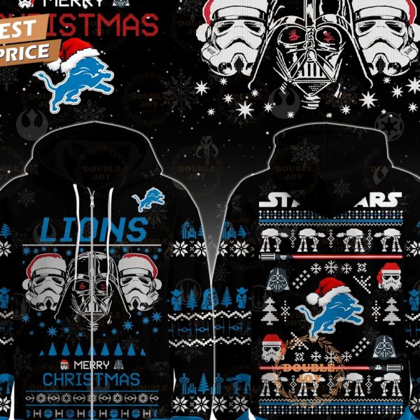 Detroit Lions x Star Wars Merry Christmas 2025 Hoodie