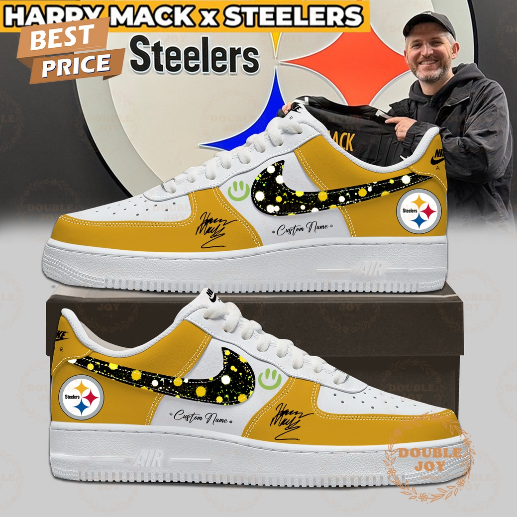Harry Mack x Pittsburgh Steelers Custom Name 2025 Air Force 1 Sneakers Harry Mack x Pittsburgh Steelers Custom Name 2025 Air Force 1 Sneakers