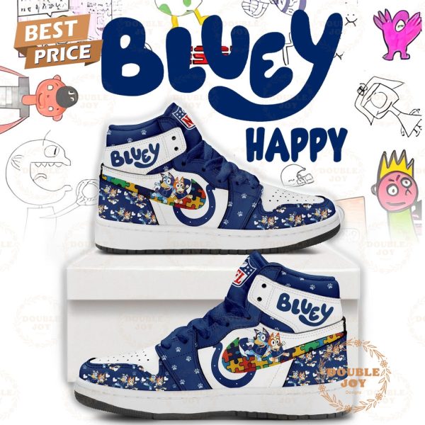 Indianapolis Colts x Happy Autism Bluey 2025 Air Jordan 1 Hightop Shoes