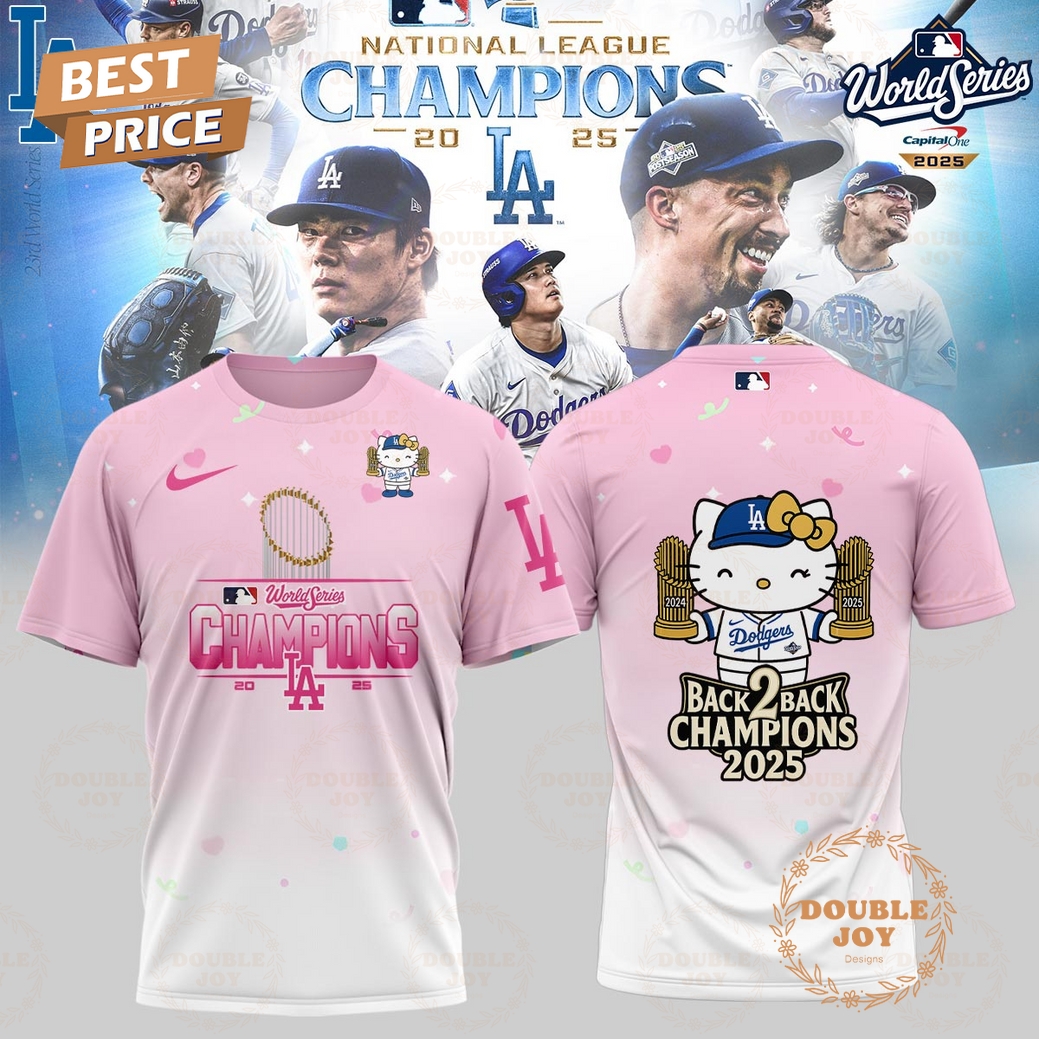 Los Angeles Dodgers x Hellokitty BACK to BACK World Series 2025 Champions T-Shirt, Hoodie Los Angeles Dodgers x Hellokitty BACK to BACK World Series 2025 Champions T-Shirt, Hoodie