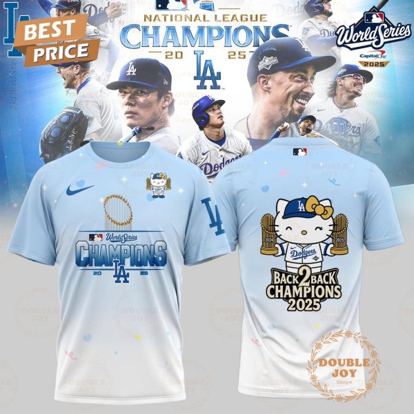 Los Angeles Dodgers x Hellokitty BACK to BACK World Series Champions 2025 T-Shirt, Hoodie