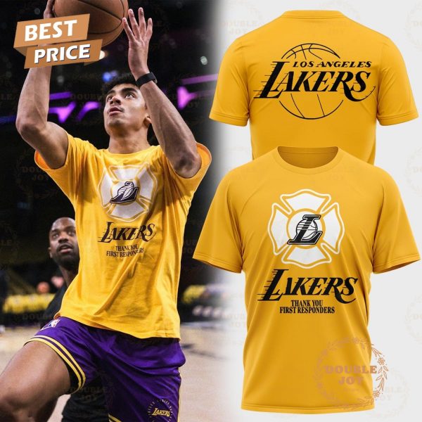 Los Angeles Lakers Thank You First Responders Yellow T-Shirt, Hoodie