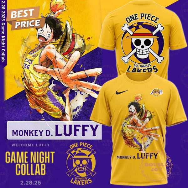 Luffy One Piece x Los Angeles Lakers Game Night T-Shirt, Hoodie