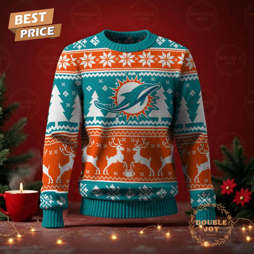 Miami Dolphins Merry Christmas 2025 Sweater Miami Dolphins Merry Christmas 2025 Sweater
