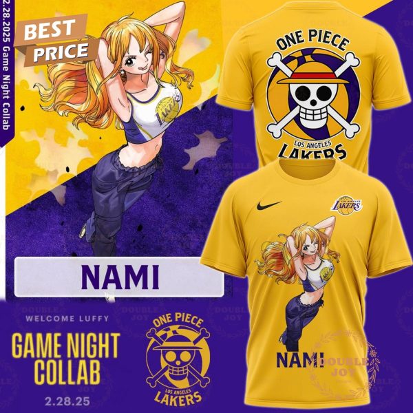 Nami One Piece x Los Angeles Lakers Game Night T-Shirt, Hoodie