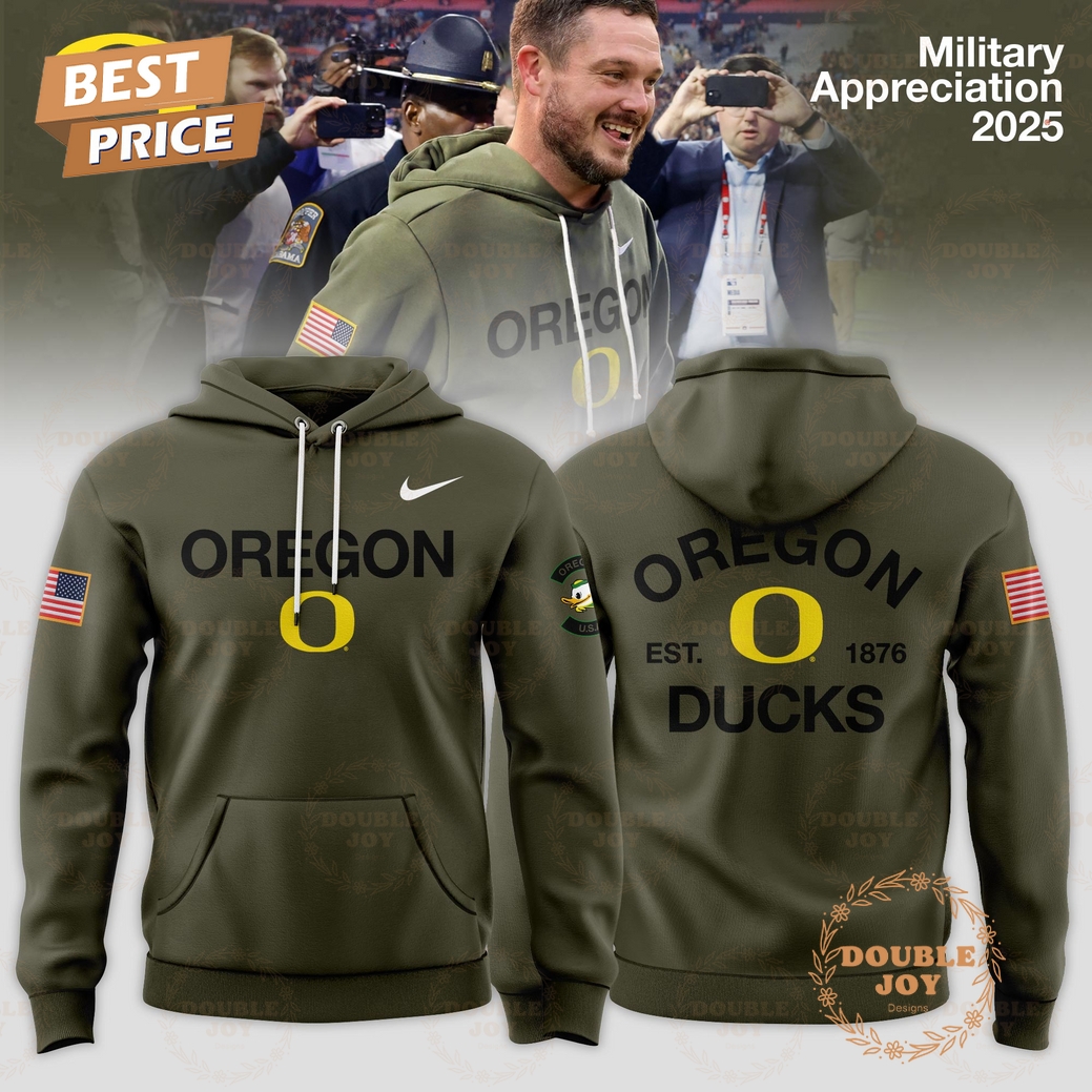 Oregon Ducks x Military Appreciation OREGON 2025 Hoodie Oregon Ducks x Military Appreciation OREGON 2025 Hoodie