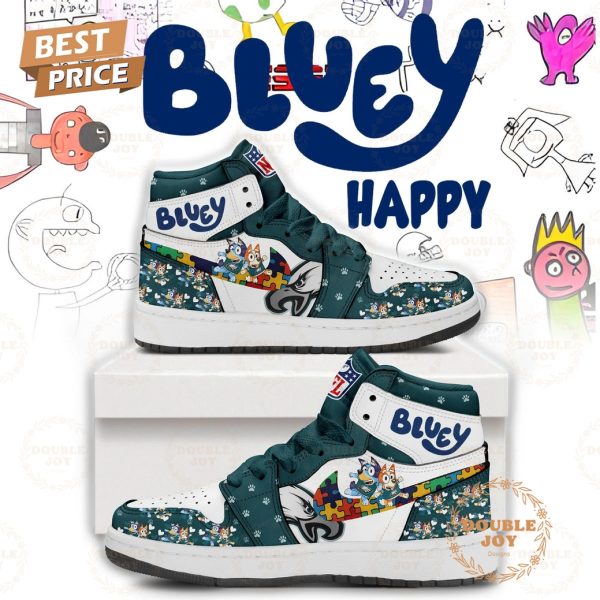 Philadelphia Eagles x Happy Autism Bluey 2025 Air Jordan 1 Hightop Shoes