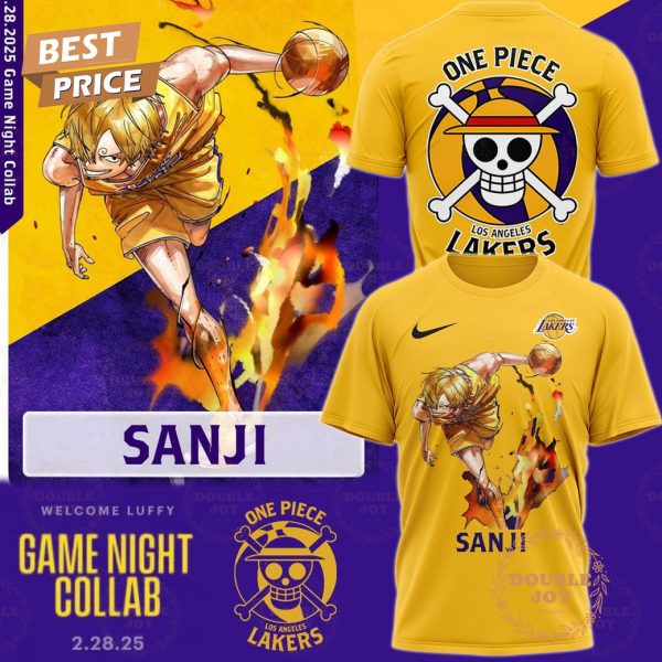 Sanji One Piece x Los Angeles Lakers Game Night T-Shirt, Hoodie