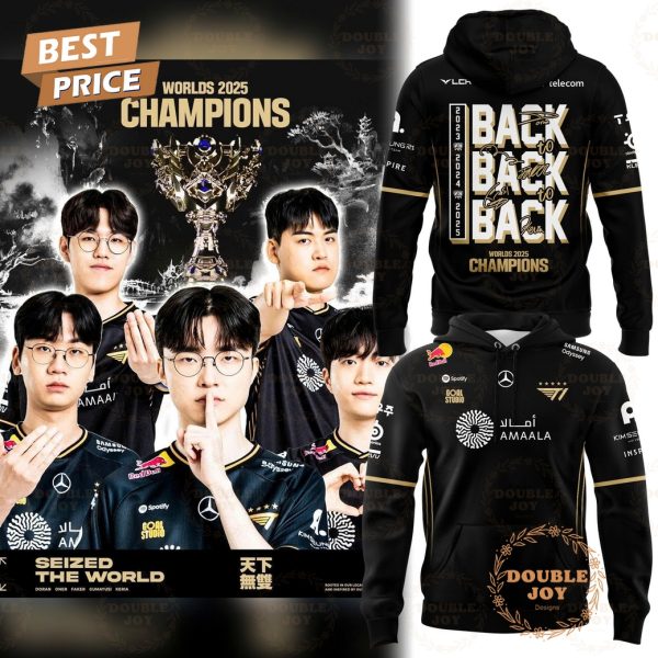 T1 LOL Team x LOL World Champions BACKX3 2025 Hoodie