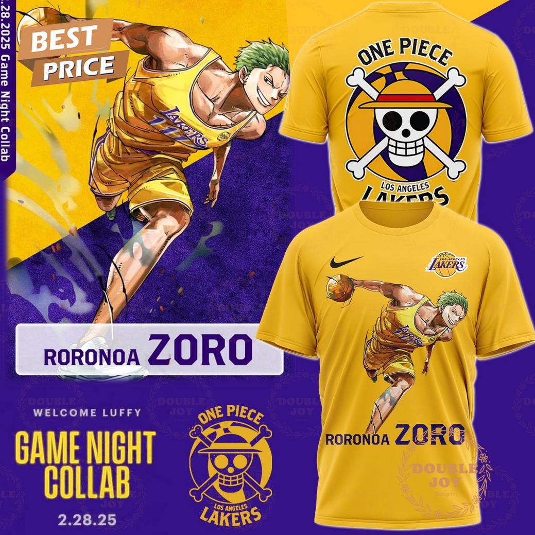 Zoro One Piece x Los Angeles Lakers Game Night T-Shirt, Hoodie Zoro One Piece x Los Angeles Lakers Game Night T-Shirt, Hoodie