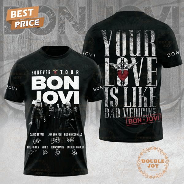 Bon Jovi Forever Tour 2025 Black T-Shirt, Hoodie