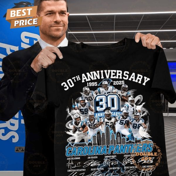 Carolina Panthers 30th Anniversary 1995-2025 T-Shirt