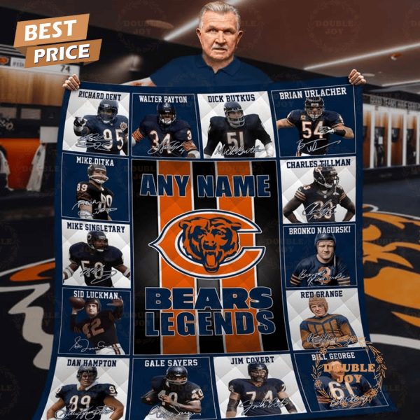 Chicago Bears Legends 2025 Custom Name Blanket