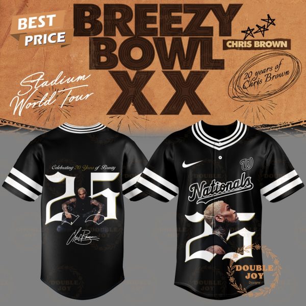 Chris Brown x Washington Nationals Breezy Bowl XX 25 Baseball Jersey