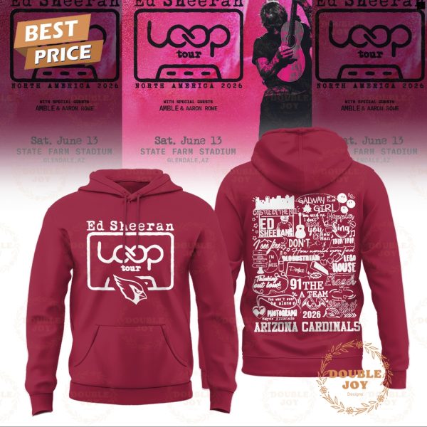 Ed Sheeran x Arizona Cardinals Tour 2026 Hoodie