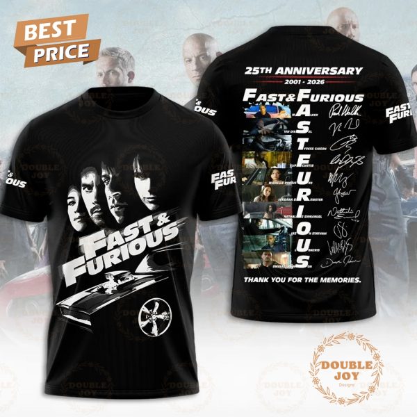 Fast & Furious 25th Anniversary 2001-2026 T-Shirt, Hoodie