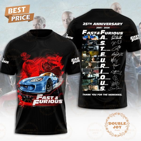 Fast & Furious 25th Thank You For The Memories T-Shirt, Hoodie