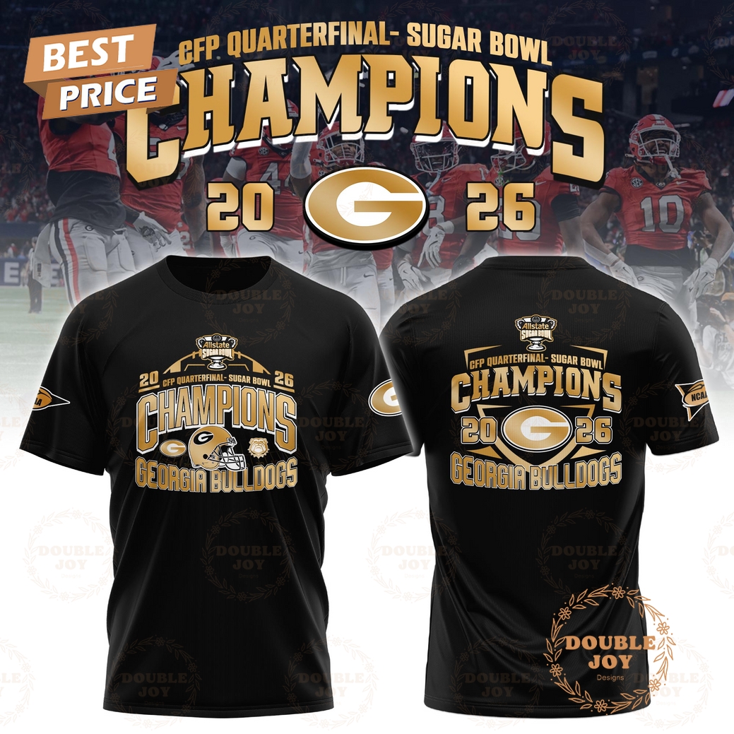 Georgia Bulldogs Sugar Bowl Champions 2025 Gold Design T-Shirt, Hoodie Georgia Bulldogs Sugar Bowl Champions 2025 Gold Design T-Shirt, Hoodie