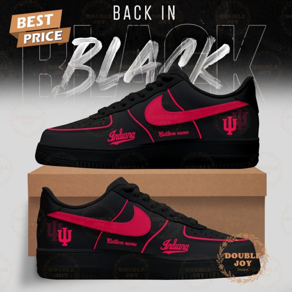 Indiana Hoosiers x Back In Black Custom Name 2025 Air Force 1 Sneakers